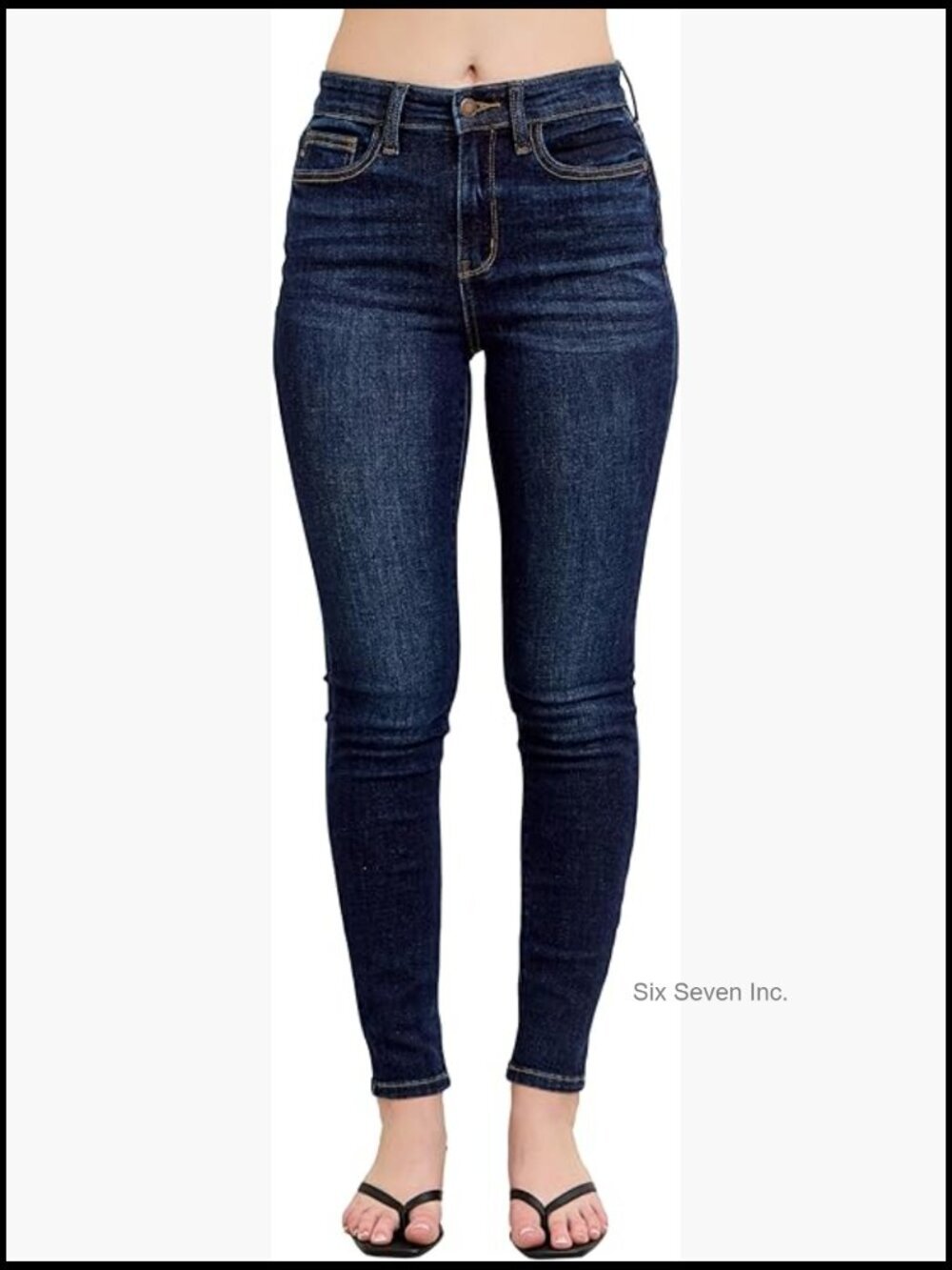 High Waist Non Distressed Skinny Jeans - Stretch Denim, 29" Inseam, Size 3